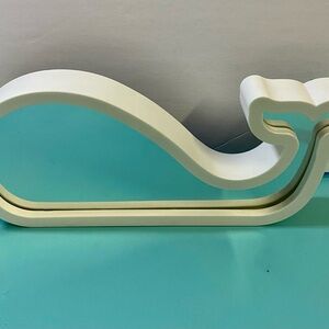 White Whale Mirror Decorative Shelf Accent